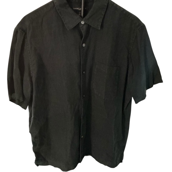 Vintage Banana Republic Safari Mens Medium Button Down 100% Linen Short Sleeve - Picture 1 of 7